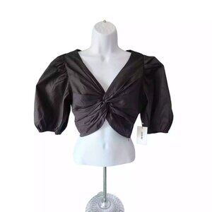 NWOT Jason Wu black ruched crop top